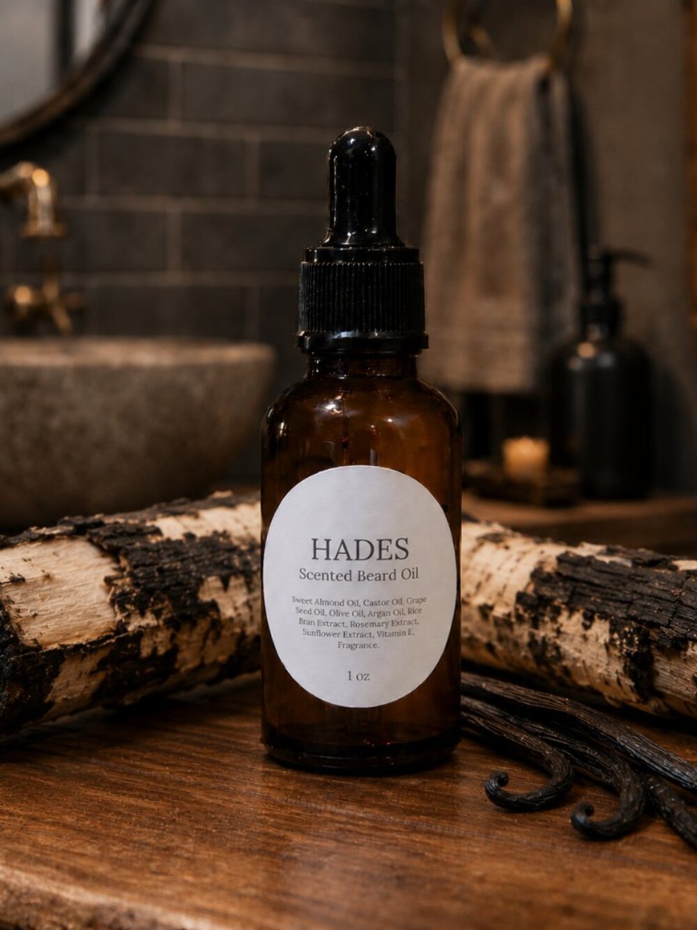 HADES Birch & Spice Men's Scented Beard Oil.